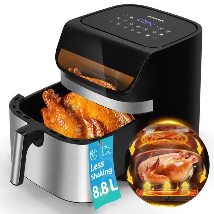 Aigostar Friteuse sans Huile 88LAir Fryer XXL13 ProgrammesAir Fryer 2200WÉconomie dÉnergie 55%Écran Tactile DigitalNoir