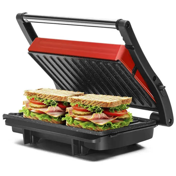 Aigostar Grill électrique 1000W presse panini sandwich 0% BPA plaques antiadhérantes ouverture 180° design exclusif