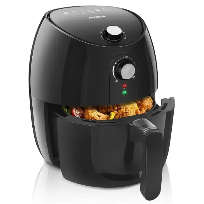 Aigostar Hayden - Friteuse à air 0% BPA. 1500W grande capacité de 3.5L. Arrêt automatique panier antiadhérant. Facile à nettoyer.