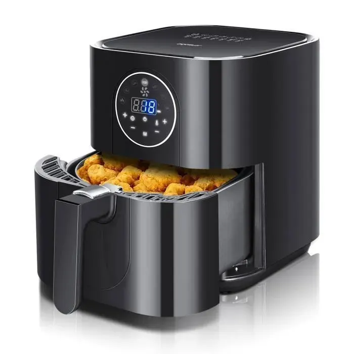 Aigostar Mini Cube-1500W Airfryer CompacteÉcran Tactile Digital Friteuse sans Huile2-4 PersonnesAir Fryer 3.5L Minuterie