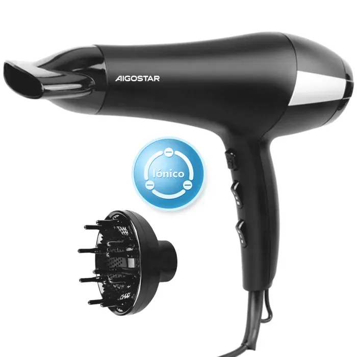 Aigostar Monique 32HIE - Sèche-cheveux professionnel ionique avec diffuseur. 2400 W. Option air froid. Design exclusif.