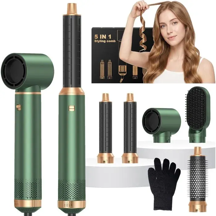 Air Brush 5 En 1 Seche Cheveux 5 En 1 Avec Brosse Soufflante Lisseur Cheveux Boucleur A Cheveux Thermal Brush Air Styler 5 En