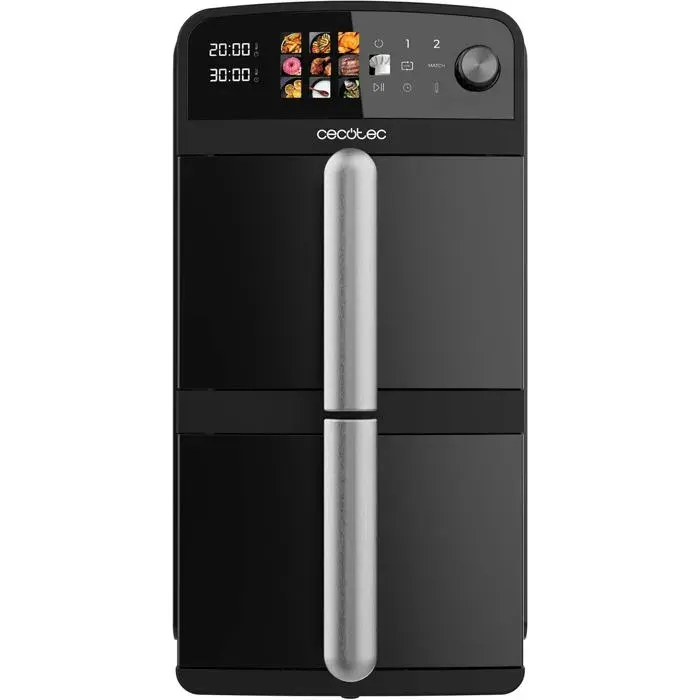Air Fryer 10 L Double Cuve 5 L + 5 L 2400 W 6 Programmes Écran Tactile Friteuse Sans Huile Cuisson Saine