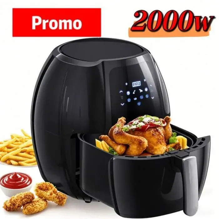 Air Fryer 8L 2000W température ajustable 80–200°C 8 programmes automatiques OLED - Cuisson sans effort noir FRITEUSE ELECTRIQUE