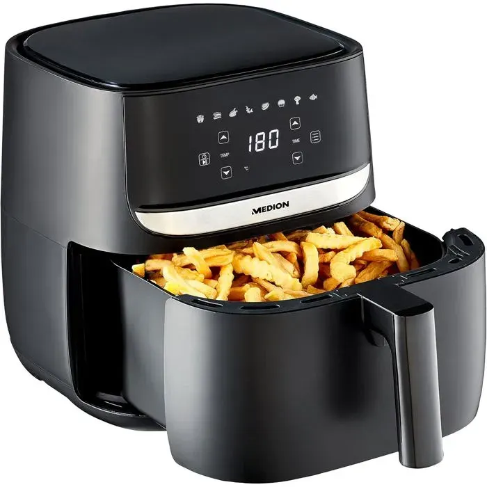 Air Fryer E50 XL 57 L 1700 W 8 Programmes Écran Tactile Température Et Minuterie Réglables Noir