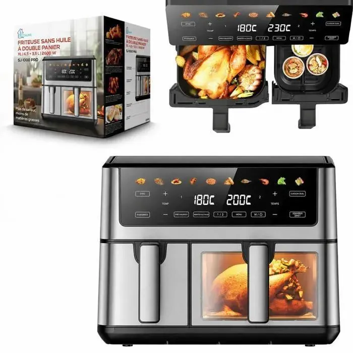Air Fryer (Friteuse sans huile) - EXTRALINK - SJ-200 - 2 L - 1000 W - Noir