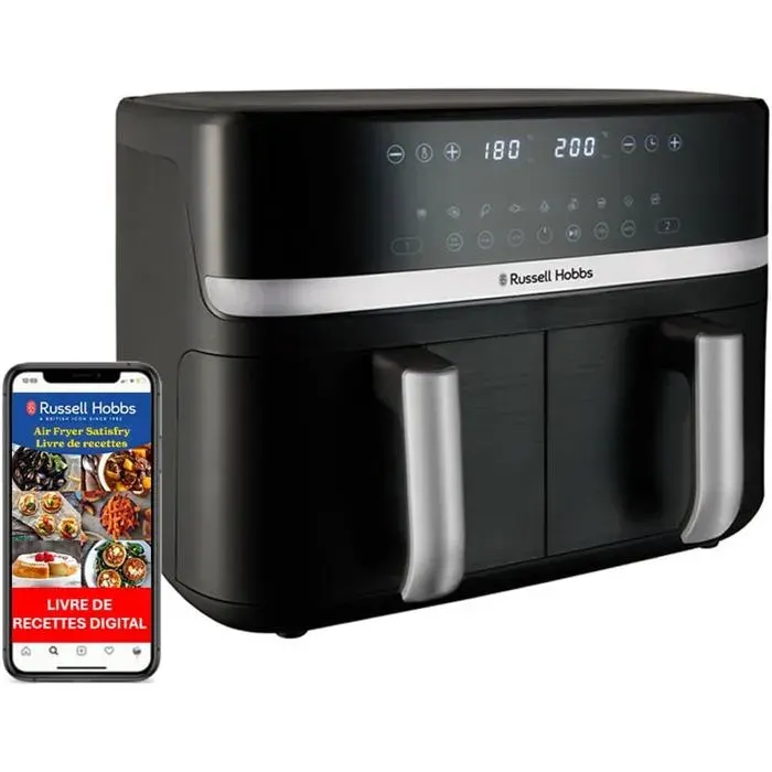 Air Fryer Rapid Air XXL 9 L Double Compartiment 45 L + 45 L 9 Fonctions Écran Tactile Silencieux Friteuse Sans Huile
