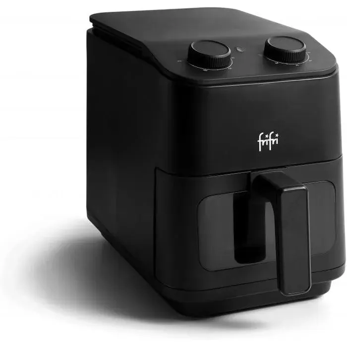 Air Fryer Slim 5 L 1700 W Technologie Airflow Cyclonique Fenêtre Panier En Céramique Température Réglable Noir