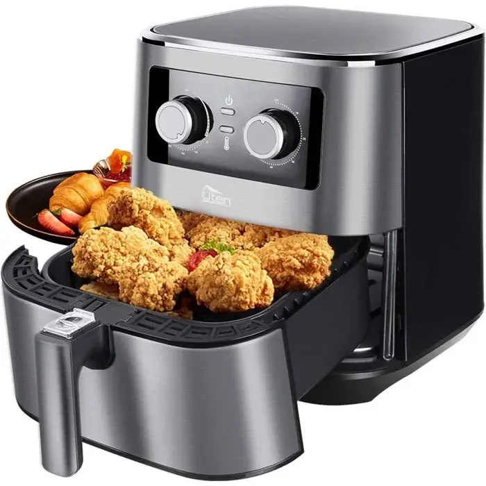 Air Fryer XL 55 L 1700 W Friteuse Sans Huile Température Réglable Minuterie Cuisson Rapide Panier Antiadhésif — coloris Gris