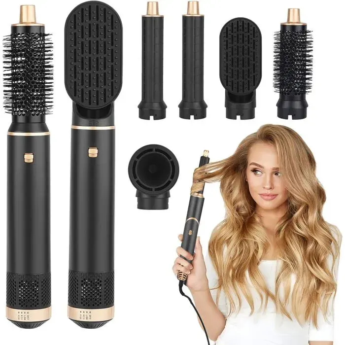 Air Styler 5 en 1 Brosse Soufflante1000W Hair Styler Sèche-Cheveux & Créateur de BouclesCoiffeur à Ions Négatifs Brosse