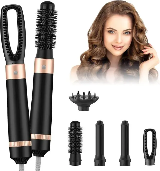 Air Styler 5 en 1 coiffeur avec sèche-cheveux boucleur à air brosse sèche-cheveux brosse lissante pour boucler lisser