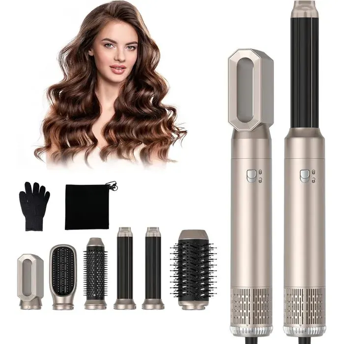 Air Styler 6 En 1 1000W Brosse Soufflante Seche Cheveux Hair Styler SetBrosse ChauffanteBoucleur A Cheveux À Air ChaudBrosse Ch