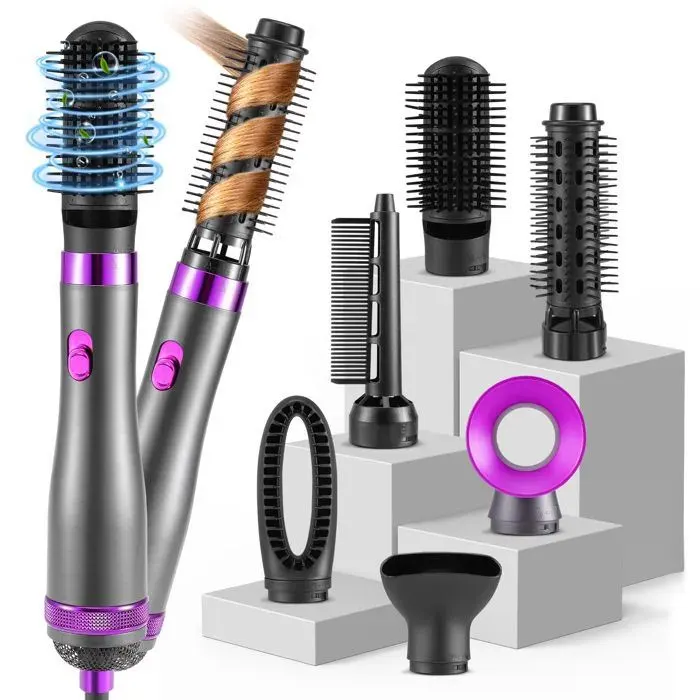 Air Styler 6 en 1 Brosse Soufflante Hair Styler[Ionique négative]Styler à Air Multifonctionnel 1000 W avec 6Accessoires pour