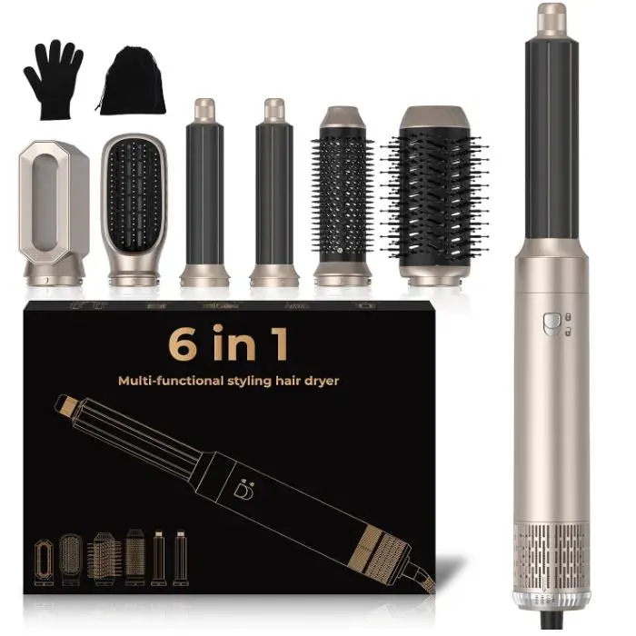 Air Styler Airbrush 6 en 11000w Sèche Cheveux IoniqueHair StylerTempérature Vitesse du vent RéglableBrosse Soufflante Hair
