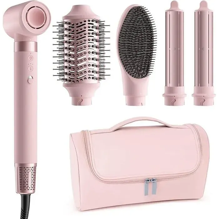 Air Styler Sèche-cheveux 5 en 1 Brosse Soufflante avec Ucleurs Auto-Wrap Brosse Ovale Pas de Dommage Thermique Style Polyvalent