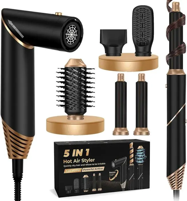 Air Styler1000W Hair Styler Avec Seche CheveuxBoucleur A AirBrosse SoufflanteBrushing Brosse SoufflanteBrosse Lissante Cheveu