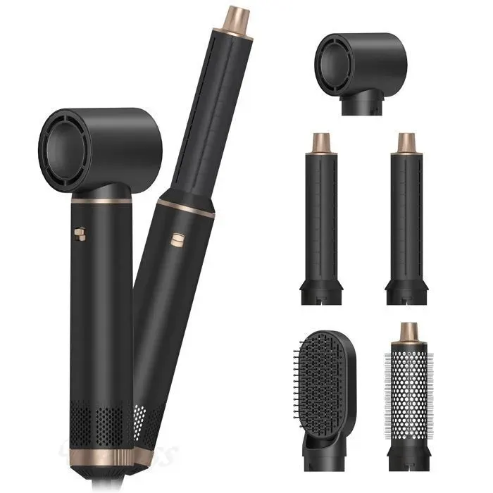Airbrush 5 en 1 Air Styler Fer a Boucler Thermal Brush Brosse Lissante Seche Cheveux 5 en 1 pour Sécher Boucler Lisser