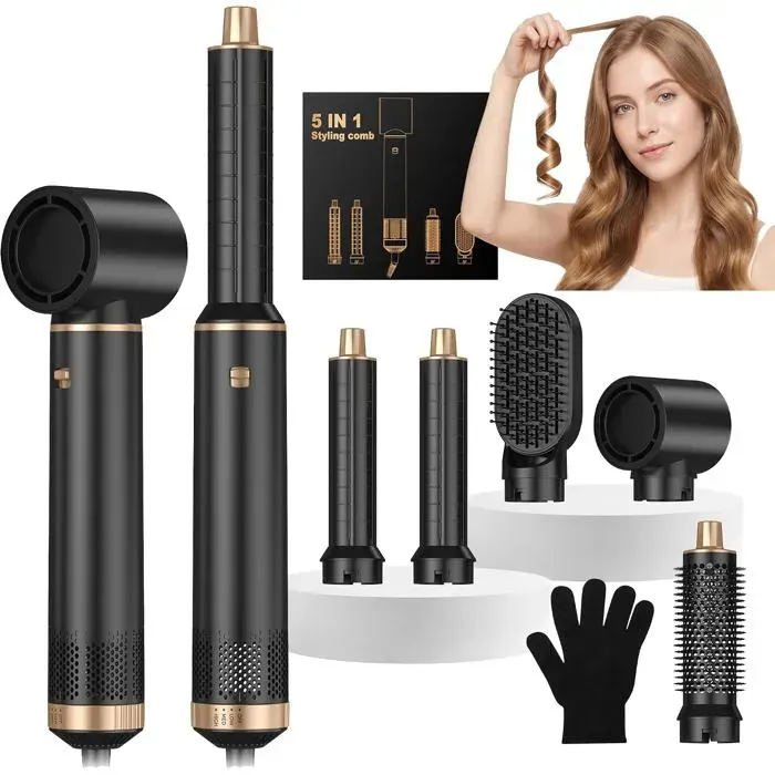 Airbrush 5 En 1 Brosse Soufflante 5 En 1 Seche Cheveux 5 En 1 Avec Seche Cheveux Boucleur Brosse Souflante Thermal Brush Air St