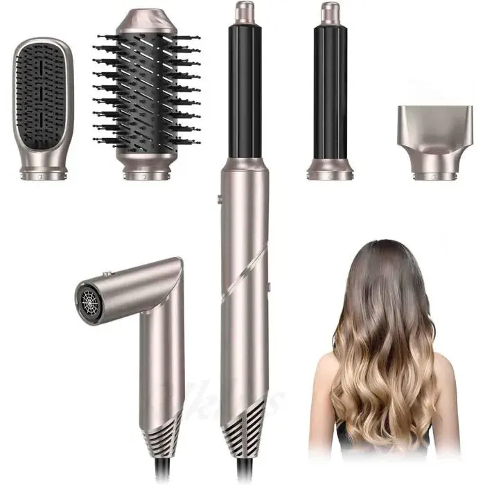 Airbrush 5 En 1Air StylerSeche Cheveux 5 En 1 Avec Seche Cheveux ProfessionnelBrosse SoufflanteFer A FriserBrosse Chauffante