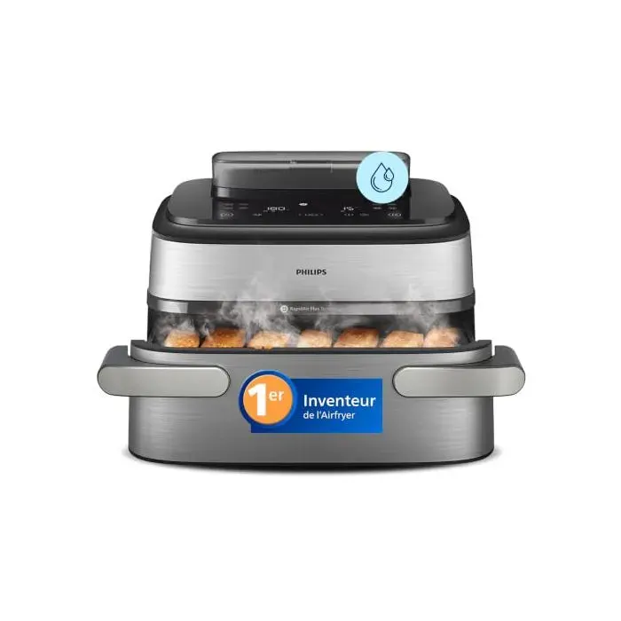 Airfryer 5000 - Air Fryer Panier Flexible 9.5L Cuisson vapeur - Black - Série 5000 - Rapid Air Circulation