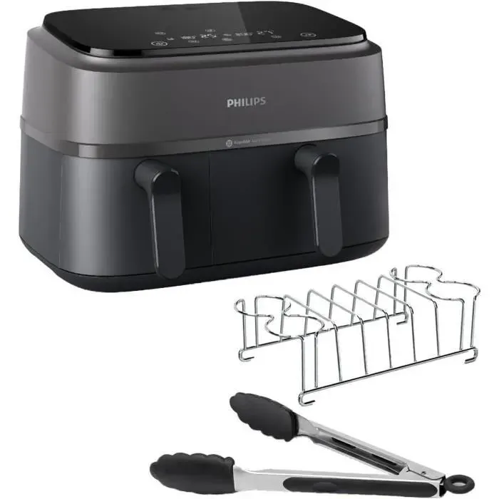 Airfryer - GENERIC - série 3000 - 9 L - 2 tiroirs - Technologie Rapid Air — coloris Noir