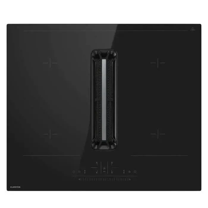 AirJet 60cm 4 Feux Plaque Induction avec Hotte Intégrée Noir