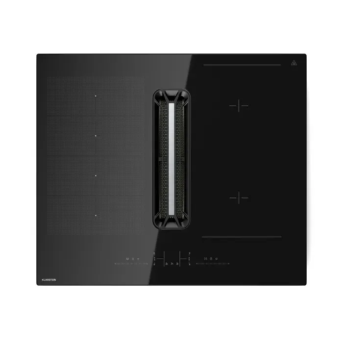 AirJet Hybrid 60cm 4 Feux Plaque Induction avec Hotte Intégrée Noir