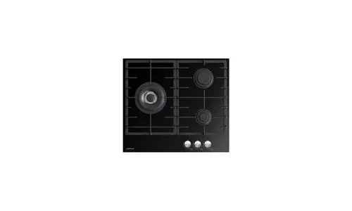 Airlux ATV63TBK - Table de cuisson au gaz - 3 plaques de cuisson - Niche - largeur : 56 cm - profondeur : 48 cm - verre noir