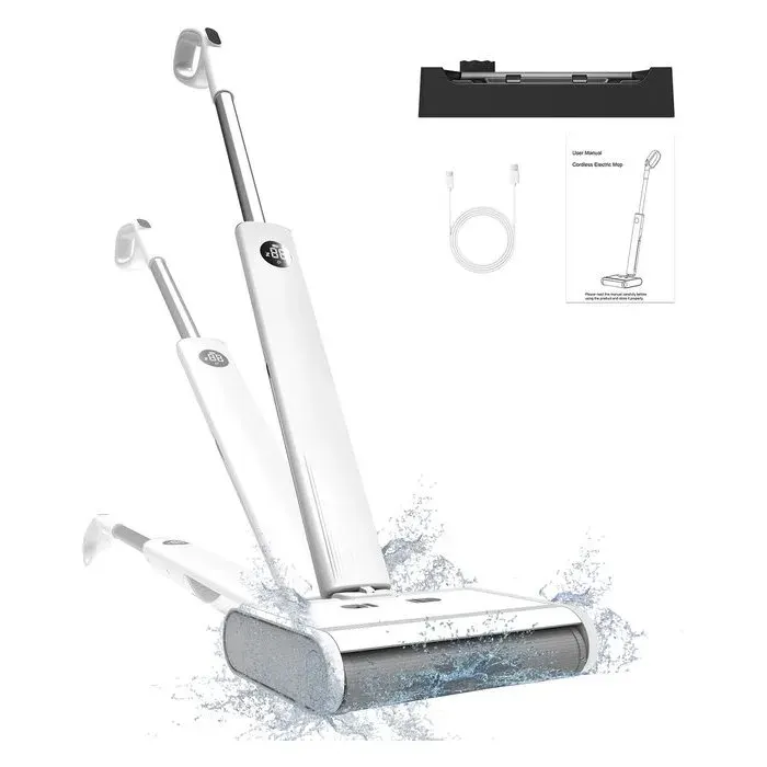 AIRROBO FC10 Aspirateur Laveur Sans Fil avec Écran LED Anti-enchevêtrement des Cheveux Sec et Humide 45 minute Autonomie