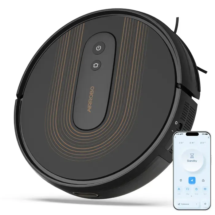 AIRROBO G50 Aspirateur Robot sans fil 4000 Pa - Spécial Poils dAnimaux - Autonomie 120 Min - Compatible App et Alexa