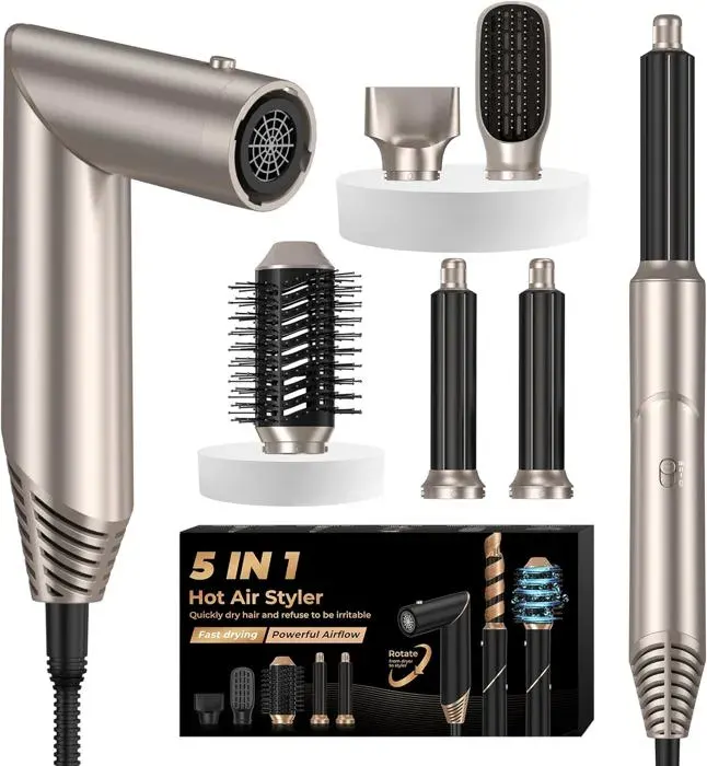 Airstyler Sèche-Cheveux Ionique 5 En 1 Brosse Soufflante Avec Fer À Boucler À Air Multistyler Airbrush Brosse À Air Chaud Brosse D