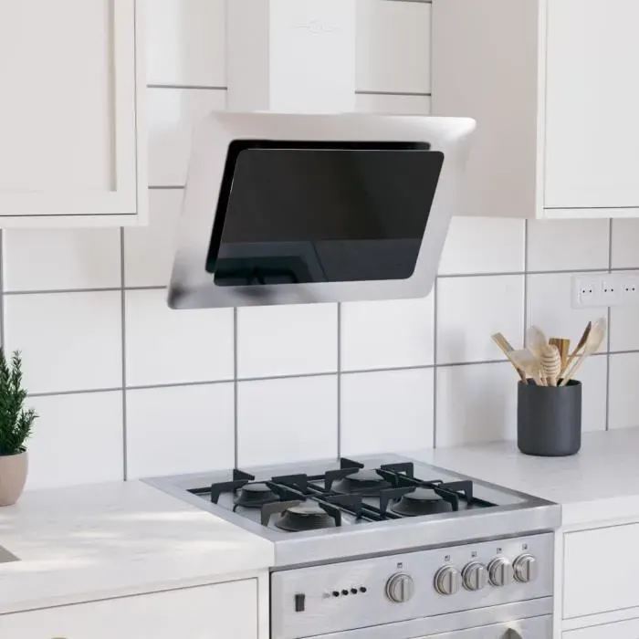 AKOZON Hotte murale 60 cm Acier inoxydable et verre trempé Argenté - AKO7867917056109