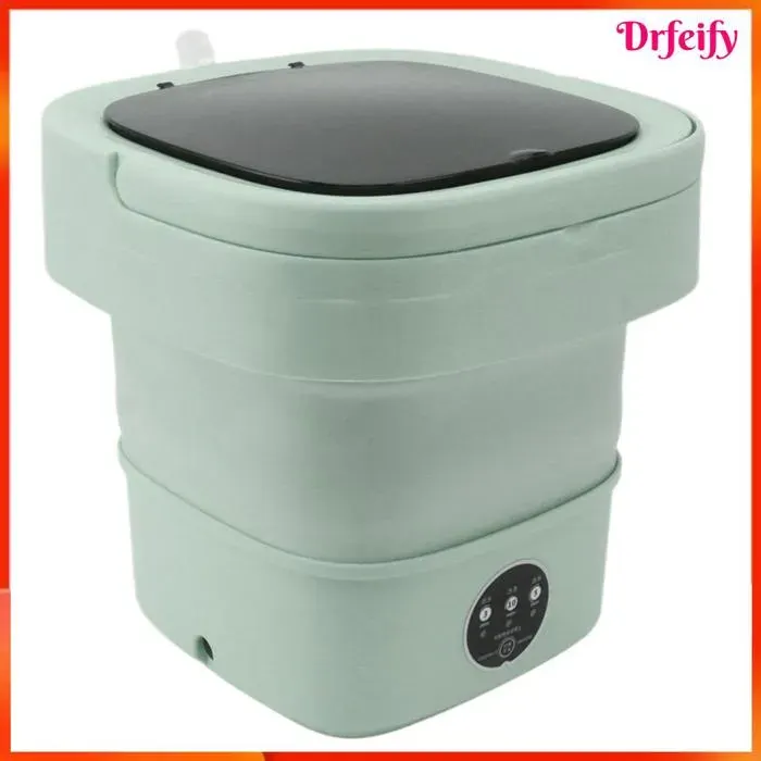 Akozon Petite machine à laver pliante Petite Machine à Laver Pliable TPE Et PP 100-240 V electromenager lave-linge Prise UE verte
