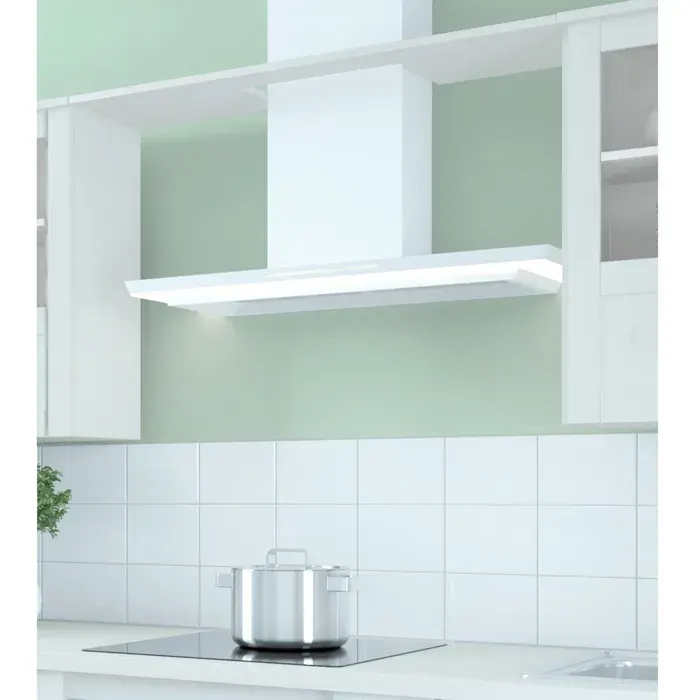 Alby-hotte Aspirante à Plaque De Finition 100 X 29 Cm Coloris Pin Blanc