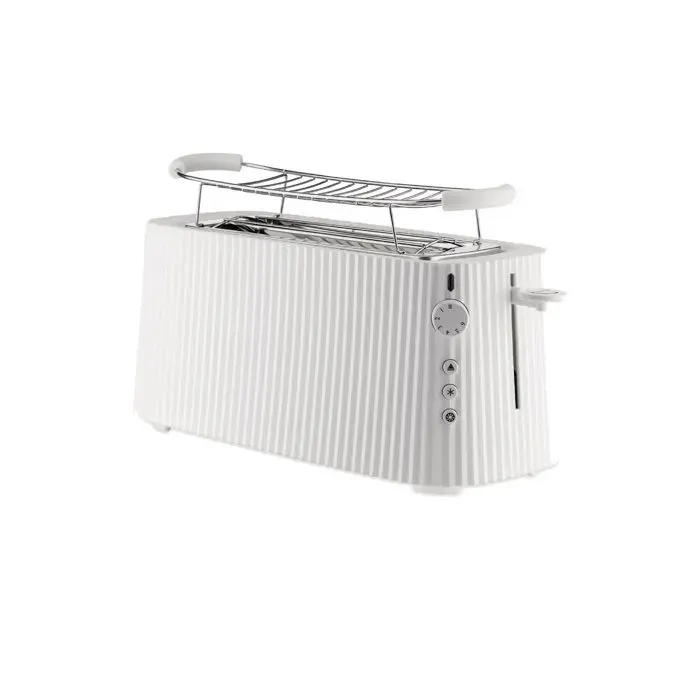 ALESSI Plissé Grille-pain long avec chauffe-brioche Blanc
