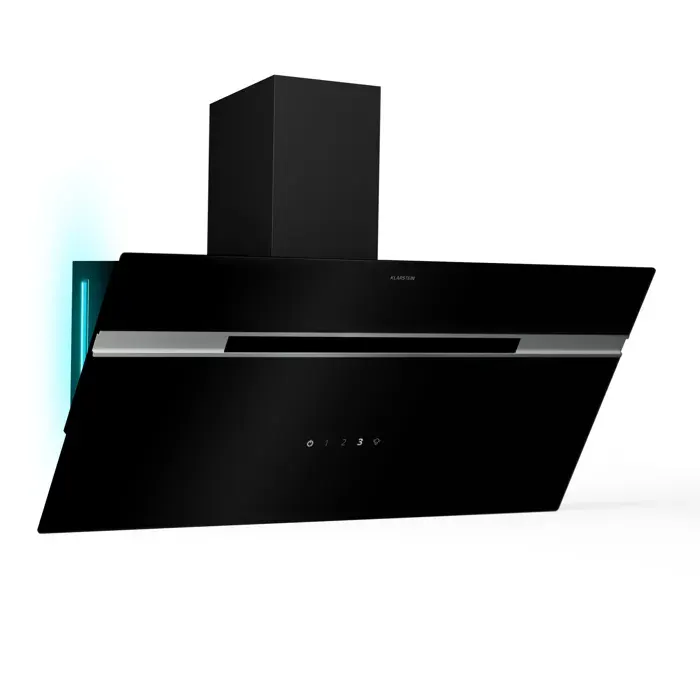 Alina 90cm 615m³/h Hotte Décorative Noir/Argent