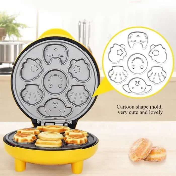 Alomejor Gaufrier Machine à pain à gaufre automatique antiadhésive à double face machine de cuisson de petit déjeuner de