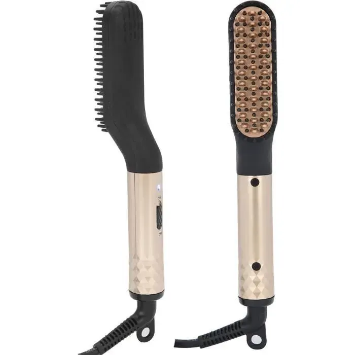 Alomejor Lisseur électrique de barbe Lisseur à Barbe Peigne à Lisser Électrique Chauffant Brosse à Barbe Portable Hommes
