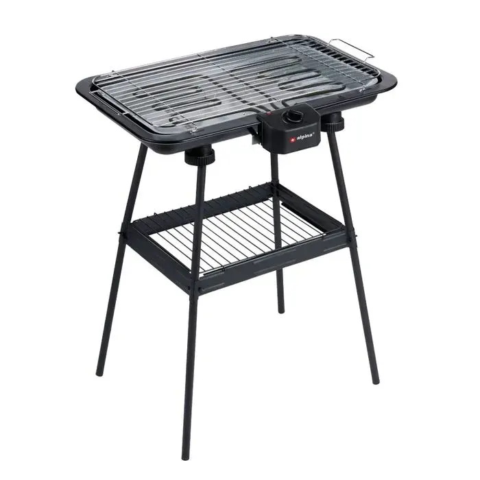 alpina Barbecue Electrique Sur Pied et Table 2-En-1 2200W