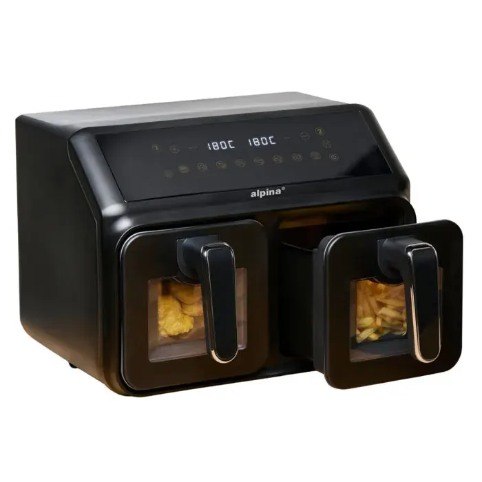alpina Double Airfryer XXL - Friteuse à air chaud 2x4L