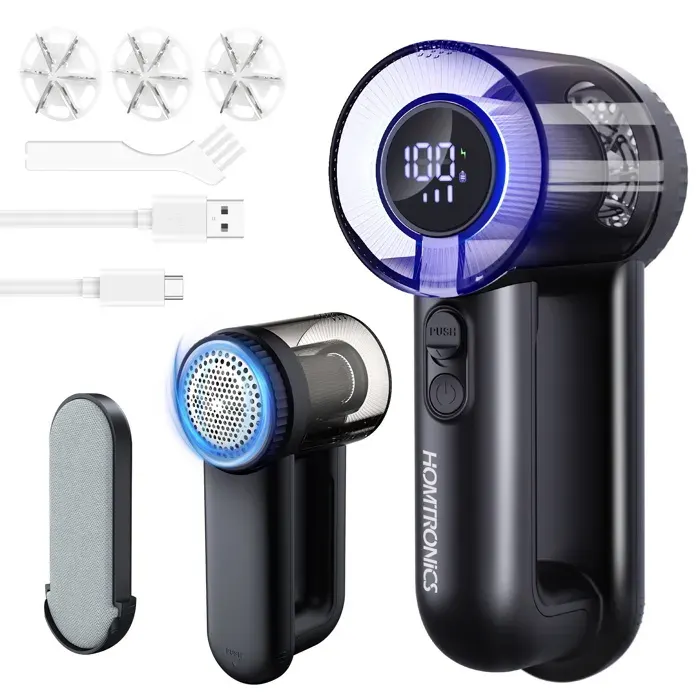 Anti Bouloche Électrique[Type-C+Écran LED] Homtronics Anti Bouloche Électrique Anti BoulocheIdéal Vêtements Canapés Couvertures