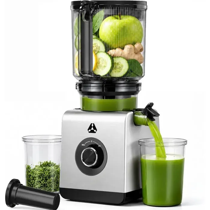 AOBOSI Extracteur de Jus à Froid pour Fruits et Légumes Goulotte Extra-Large 165mm 25 L Rendement en jus de 998%