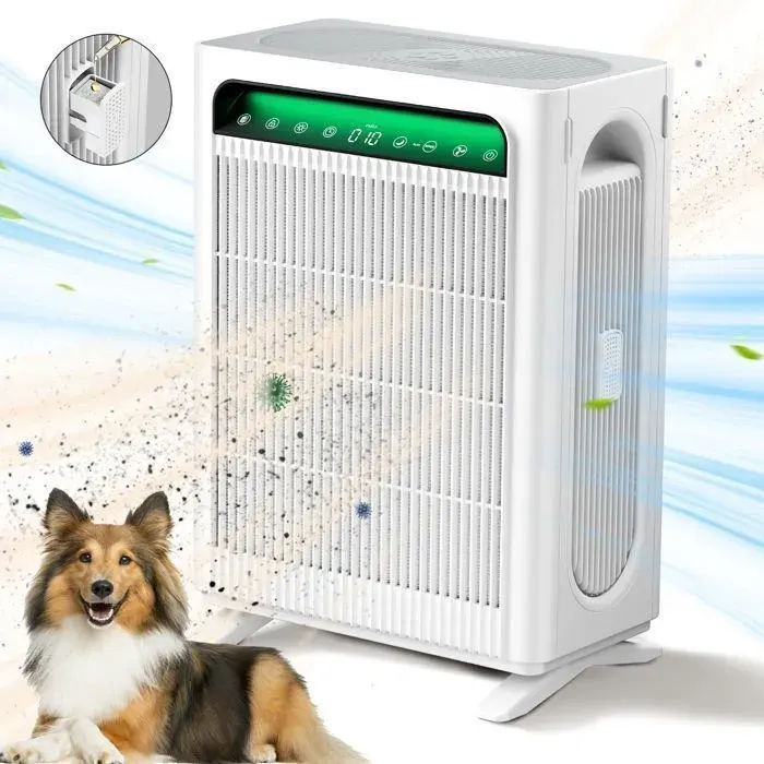 APH4000 Purificateur dair - CADR 400 m³/h - HEPA H13 + Charbon - Anti-odeurs Rapide - Économique - avec Diffusion de Parfum