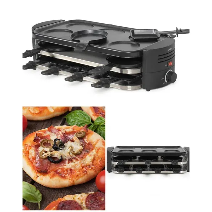 Appareil 3 en 1 - LIVOO - Raclette/Pizzas/Crêpes - 1600W - 6-8 personnes - Antiadhésif sans PFAS