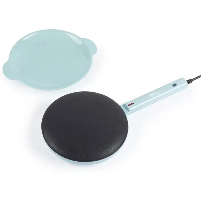 Appareil À Crêpes Portable – Plaque En Alum M 20 Cm Revêtement Antiadhésif Sans Pfas Voyants Prêts Crêpes Instantanées[AA163]