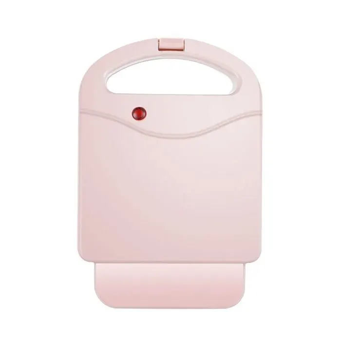 Appareil à Croque-Monsieur Compact 650W - Plaques Antiadhésives - Chauffage Rapide Double Face - Rose - Idéal Petit Déjeuner