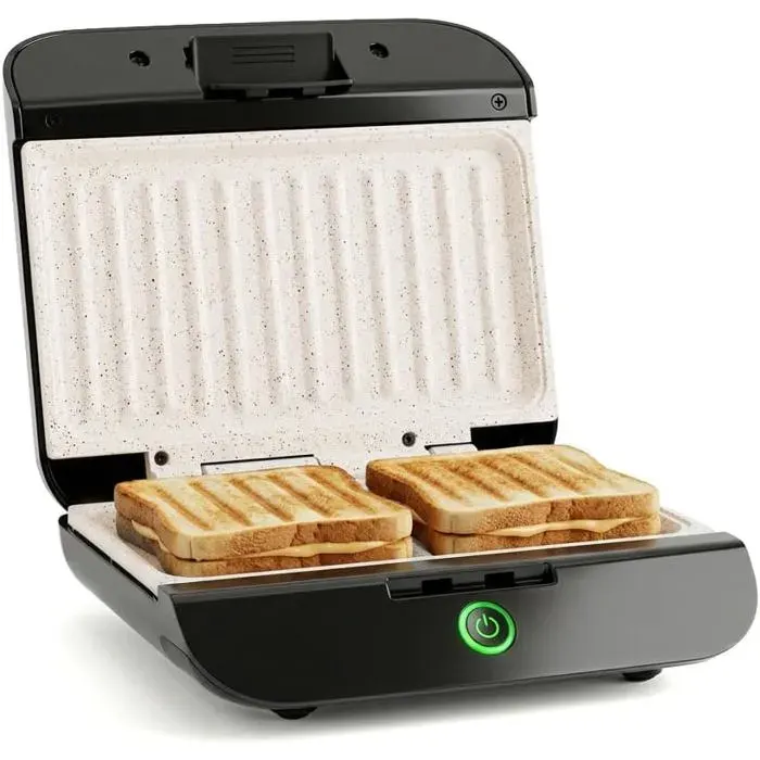 Appareil À Croque-Monsieur Grill Pour Sandwichs Et Sandwich Capacité Pour 2 Sandwichs Revêtement Antiadhésif Plaque Fixe Nsm800