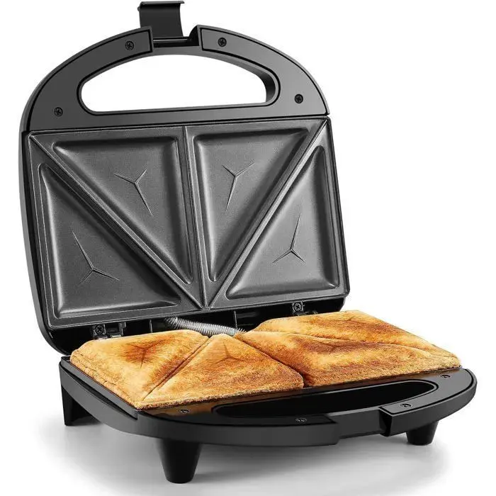 Appareil à croque-monsieur pour 2 croque-monsieur 750 W avec revêtement anti-adhésif