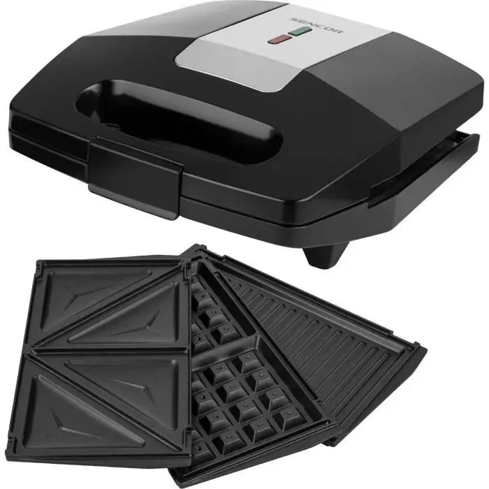 Appareil à croque-monsieur Sencor SSM 9410SS - 3 en 1 - Plaques interchangeables - 700 W - Argent