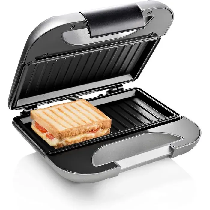 Appareil à croque-monsieur - VETOBIOL - Surface de cuisson 22x12 cm - 2 portions simultanées - Revêtement antiadhésif